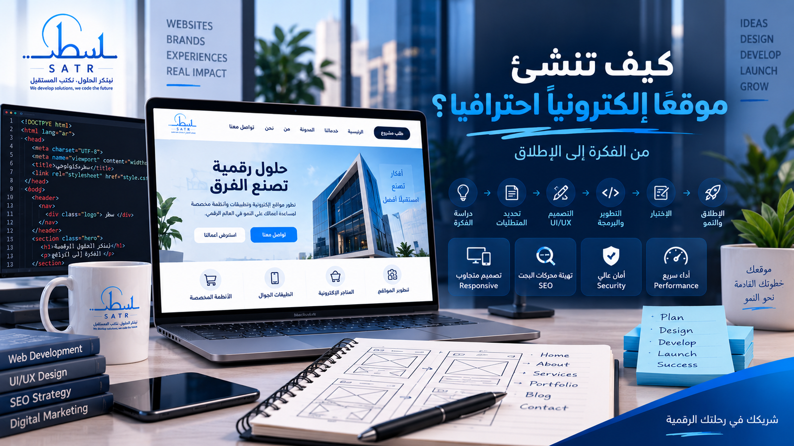 كيف تنشئ موقعًا إلكترونيًا احترافيًا؟ من الفكرة إلى الإطلاق